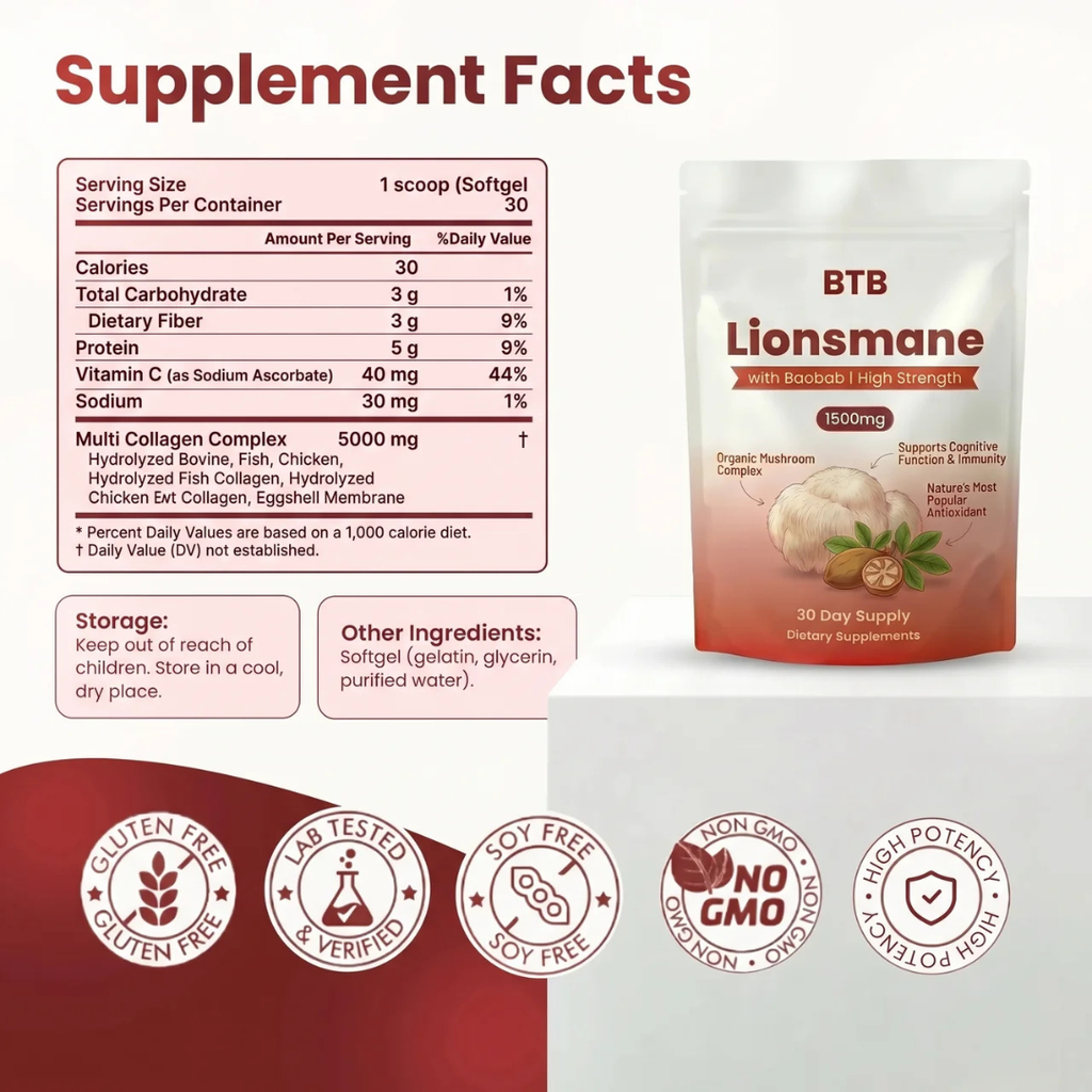 Lions Mane Extract - 1000mg Capsules