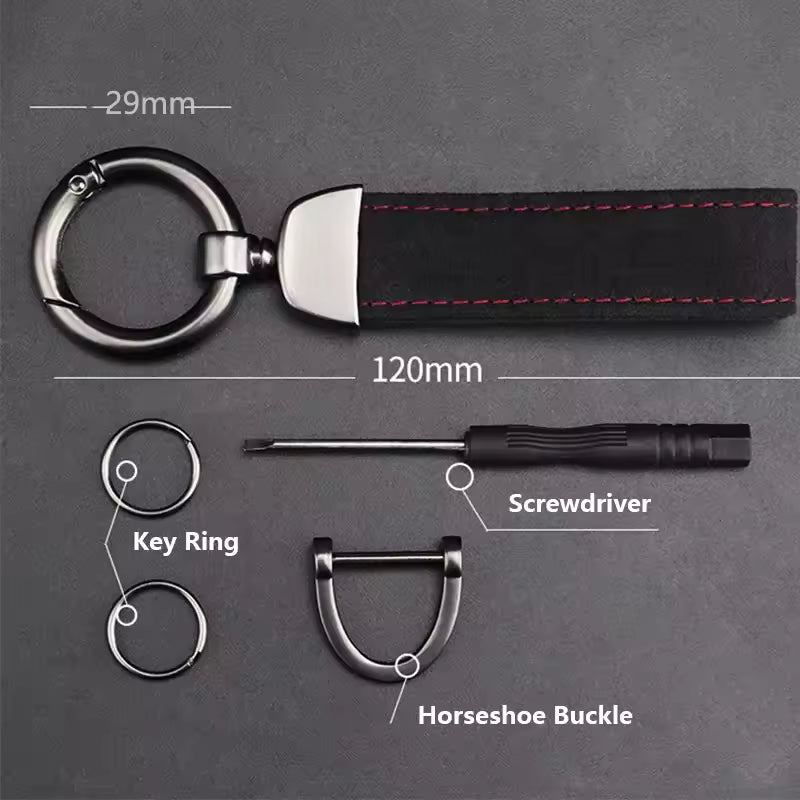 Alcantara Car Logo Keychain