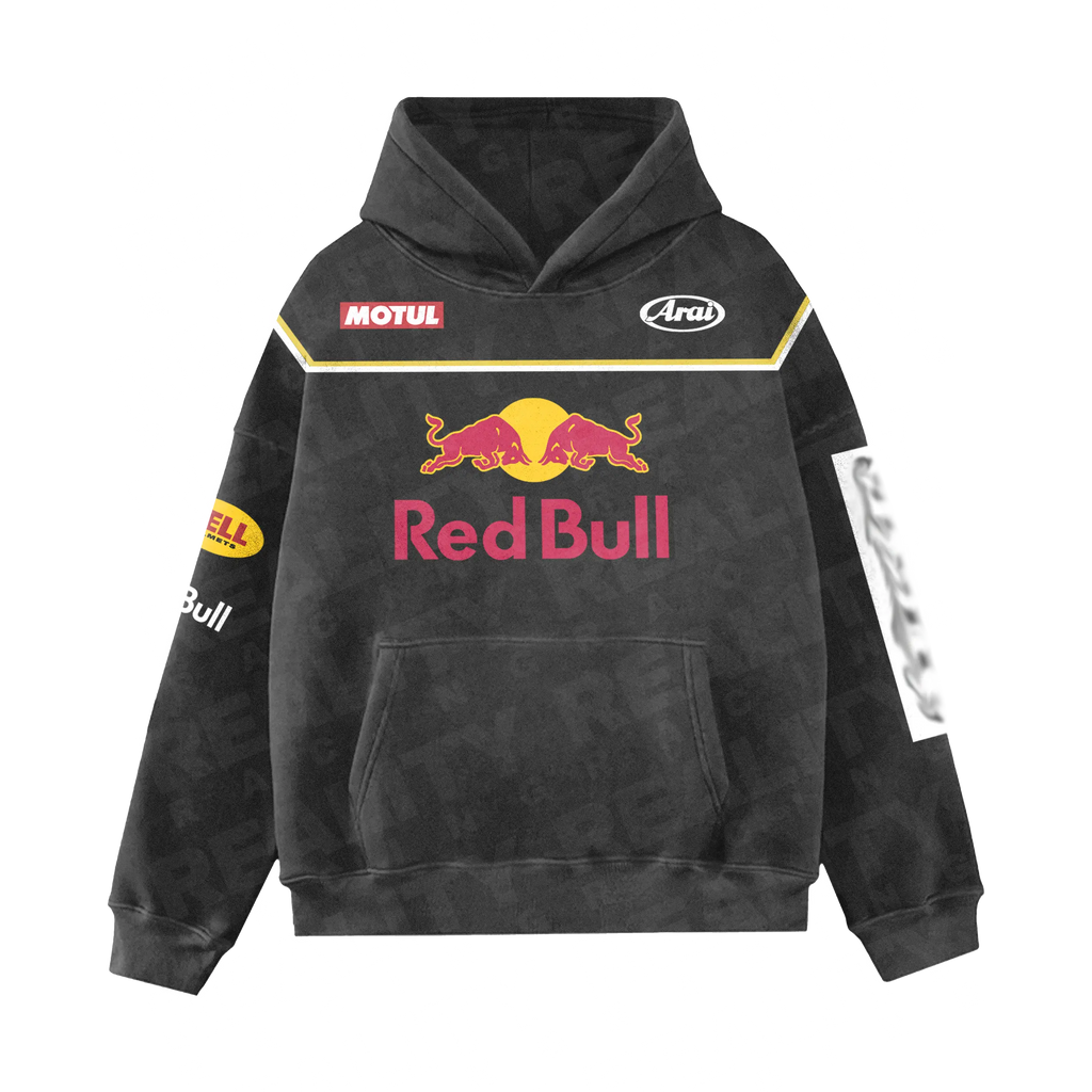 Washed Moto Inspired Hoodie